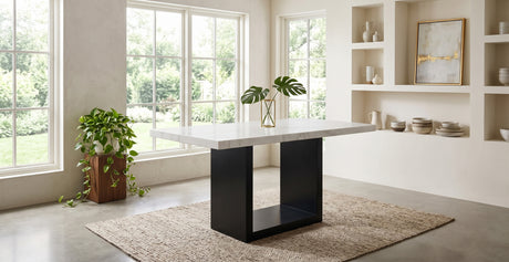 VALERY White Marble 70" Wide Counter Height Table