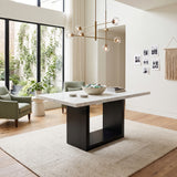 VALERY White Marble 70" Wide Counter Height Table