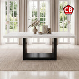 VALERY White Marble 70" Wide Dining Table