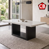 VALERY White Marble 70" Wide Dining Table