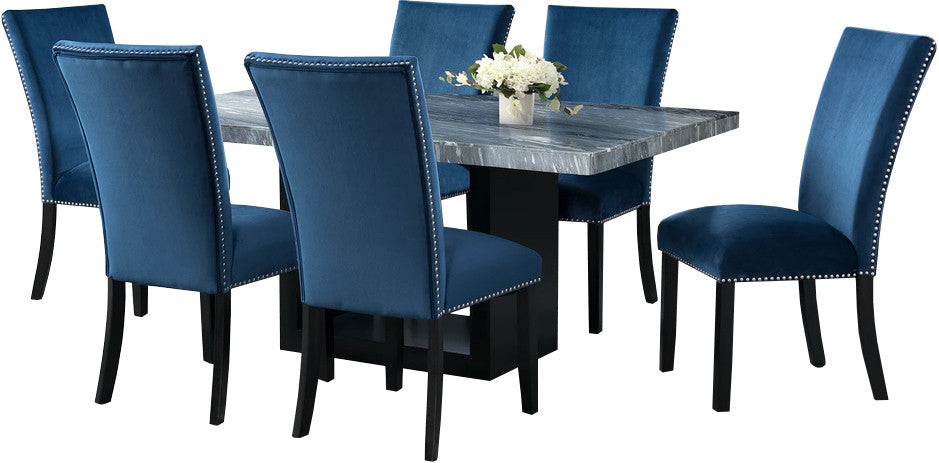 VALERY Gray Marble 70" Wide Dining Table