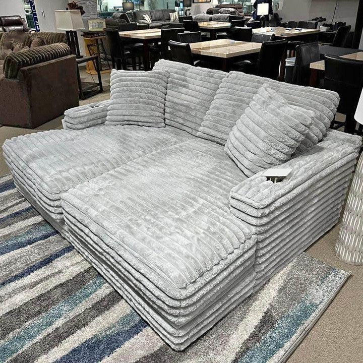 VANCHO Gray Double Chaise Lounger