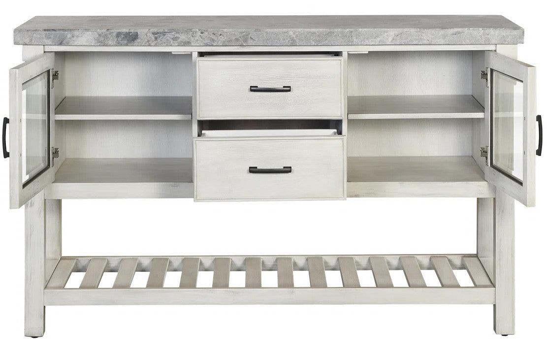 VANDALE Gray Real Marble 61" Wide x 38" Height Server