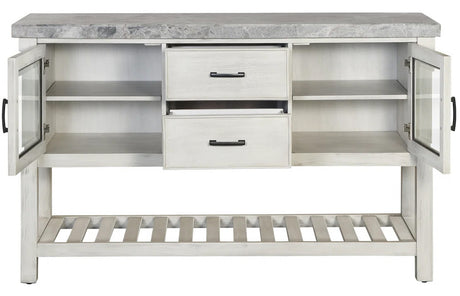 VANDALE Gray Real Marble 61" Wide x 38" Height Server