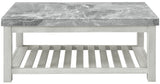 VANDALE Gray Real Marble 3 Piece Table Set