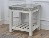 VANDALE Gray Real Marble 24" Wide End Table