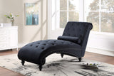 VANNEY Black Velvet 30" Wide Chaise Lounge