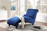 VANNEY Blue Velvet 30" Wide Chaise Lounge