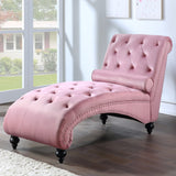 VANNEY Pink Velvet 30" Wide Chaise Lounge