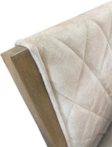 VELEME Beige Real Marble 9 Piece Counter Height Set with Suede Chairs