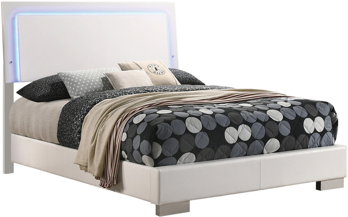 VERENA Glossy White LED Bedroom Set