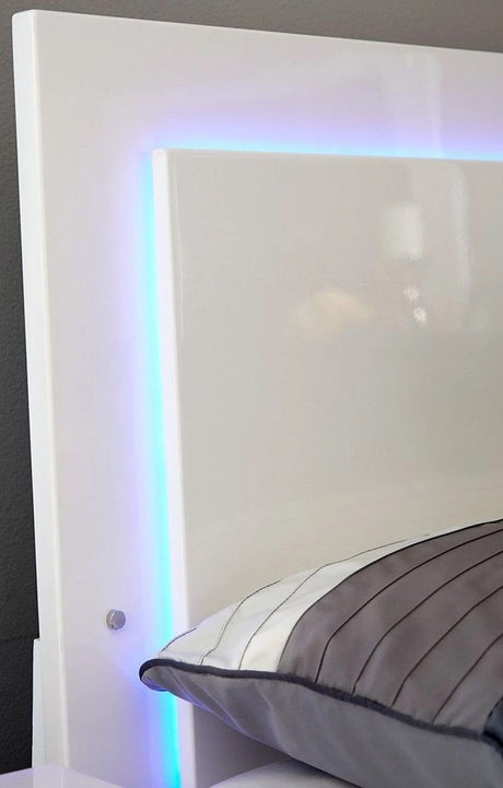 VERENA Glossy White LED Bedroom Set