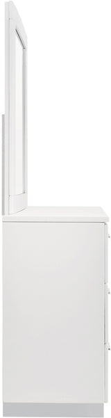 VERENA Glossy White 63" Wide Dresser & Mirror