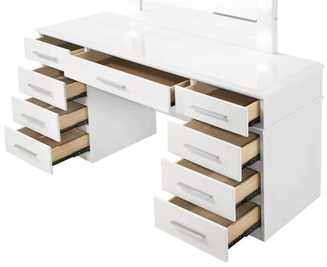 VERENA White 54" Wide Vanity Desk & Mirror