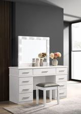 VERENA White 54" Wide Vanity Desk & Mirror