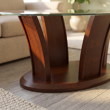 VEZINIA Dark Brown 48" x 30" Coffee Table