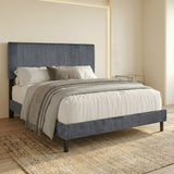 VIANN Gray Corduroy 42" Height Platform Bed