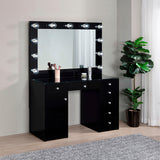 VICKIE Black 47" Wide Vanity Desk and Mirror (RTA)