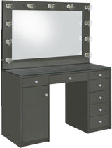 VICKIE Gray 47" Wide Vanity Desk and Mirror (RTA)