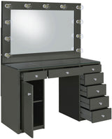 VICKIE Gray 47" Wide Vanity Desk and Mirror (RTA)