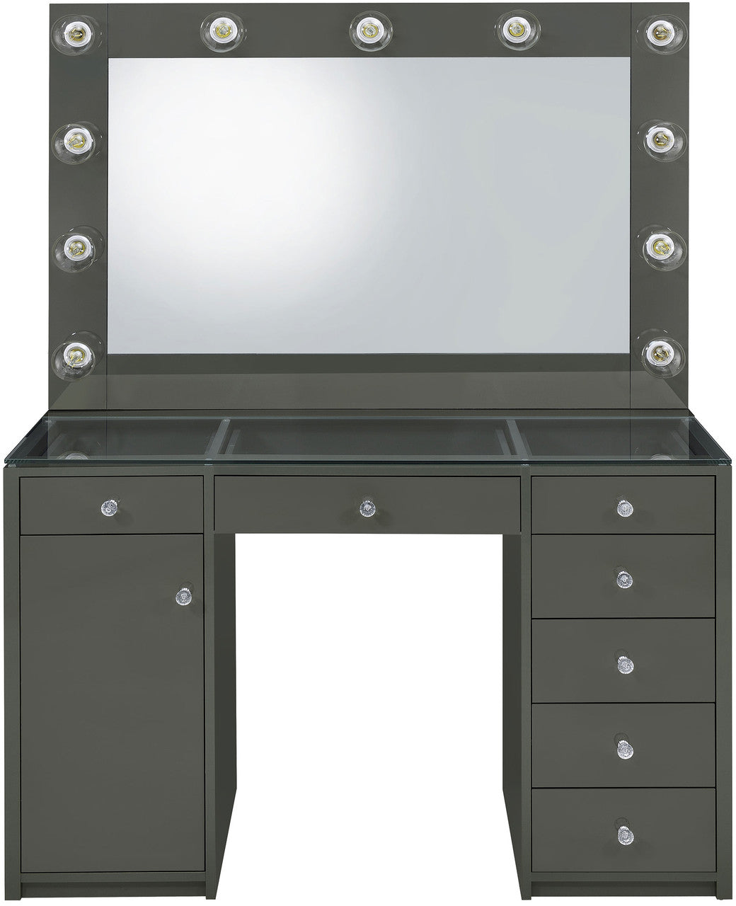 VICKIE Gray 47" Wide Vanity Desk and Mirror (RTA)