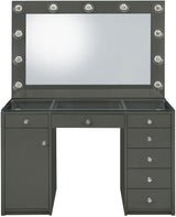 VICKIE Gray 47" Wide Vanity Desk and Mirror (RTA)