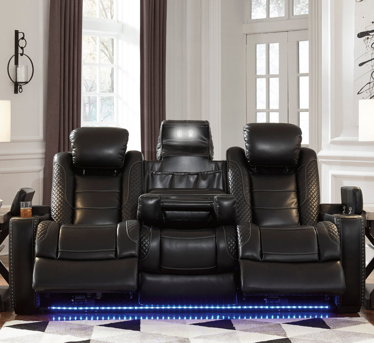VIKTOR Black 86" Wide Power Reclining Sofa