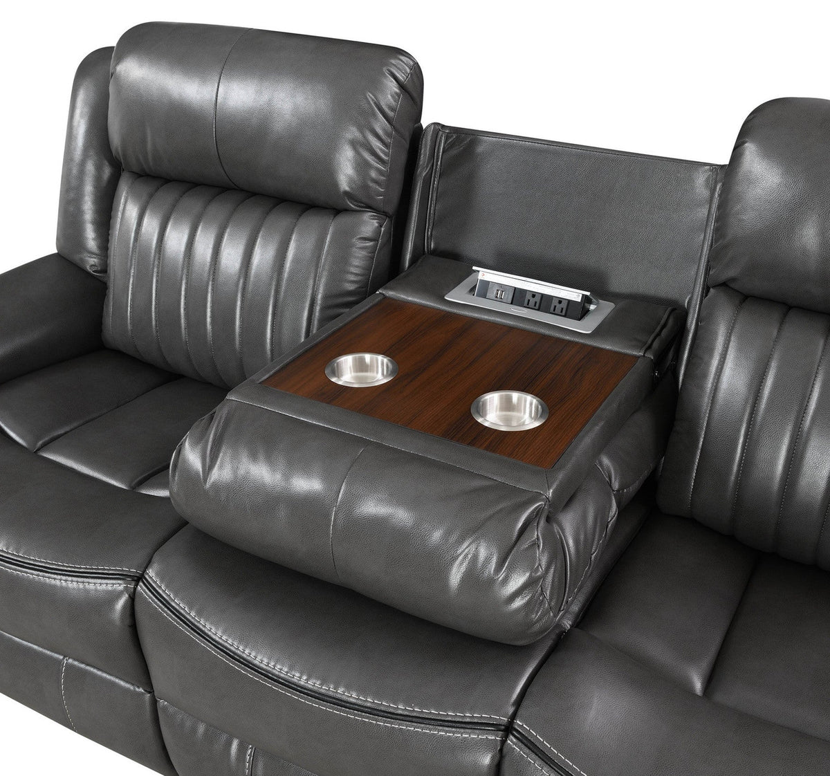 VINCIT Gray Reclining Sofa, Loveseat & Recliner