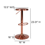 VINETTE Rose Gold Adjustable Barstool