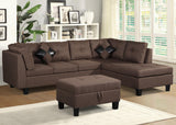 VINNIE Brown 106" Wide Sectional & Ottoman