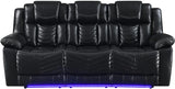 VIVO Black 3 Piece Livingroom with Bluetooth Speakers & LED Lighting