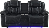 VIVO Black 3 Piece Livingroom with Bluetooth Speakers & LED Lighting
