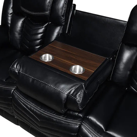 VIVO Black 3 Piece Livingroom with Bluetooth Speakers & LED Lighting
