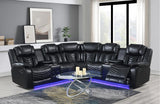 VIVO Black 100" x 100" Reclining Sectional with Speakers