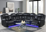 VIVO Black 100" x 100" Reclining Sectional with Speakers
