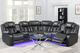 VIVO Gray 100" x 100" Reclining Sectional with Speakers