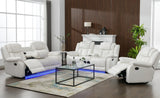 VIVO White 3 Piece Livingroom with Bluetooth Speakers & LED Lighting