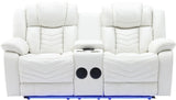 VIVO White 3 Piece Livingroom with Bluetooth Speakers & LED Lighting