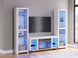 VONDALE Matte White 102" Wide Wall Unit with Fireplace & LED's