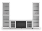 VONDALE Matte White 102" Wide Wall Unit with Fireplace & LED's