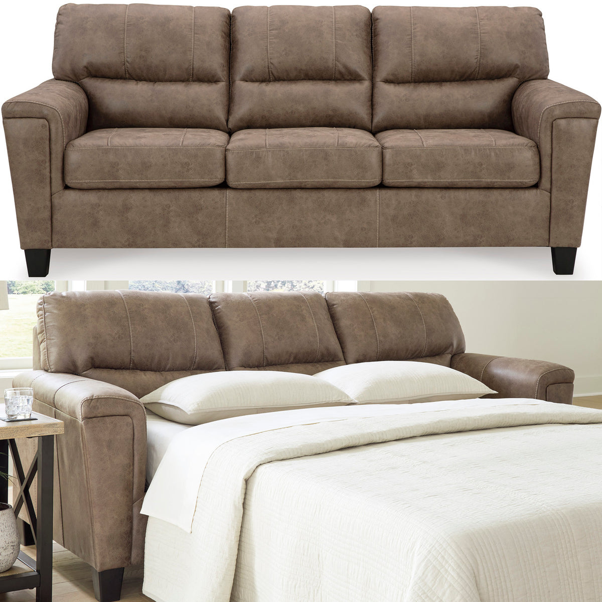 VUHL Dark Brown 89" Wide Queen Sofa Sleeper