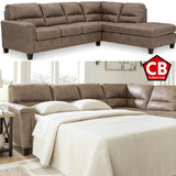 VUHL Brown 117" Wide Queen Sectional Sleeper