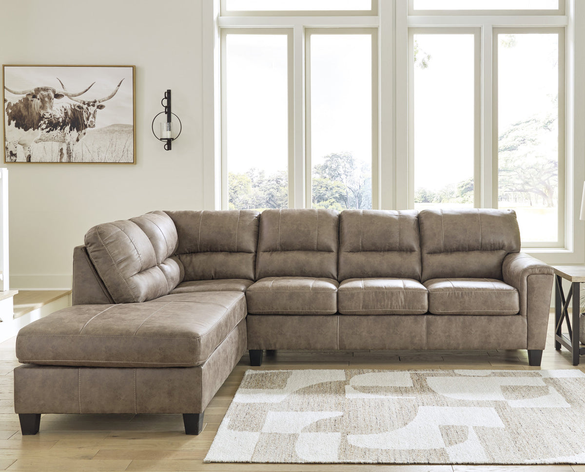 VUHL Brown 117" Wide Queen Sectional Sleeper