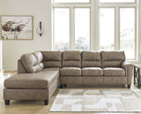 VUHL Brown 117" Wide Queen Sectional Sleeper