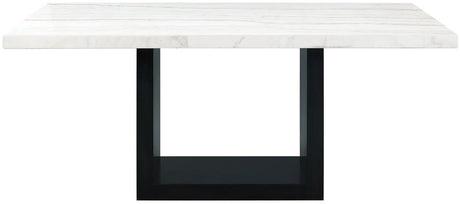 VALERY White Marble Table & Gray Velvet Chairs 5-Piece Counter Height Set