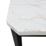 MARLENA White Marble 54" Wide Squared Counter Table