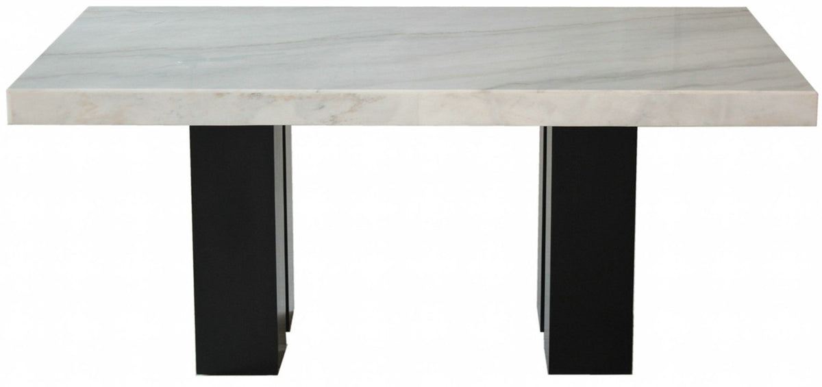 NUBIA White Marble 70" Wide Rectangular Counter Height Table