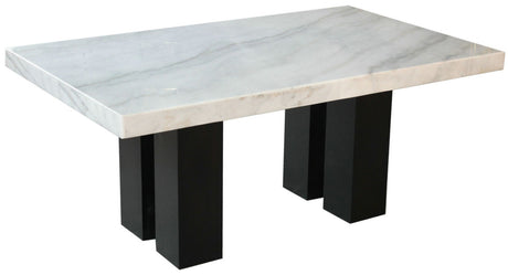 NUBIA White Marble 70" Wide Rectangular Counter Height Table