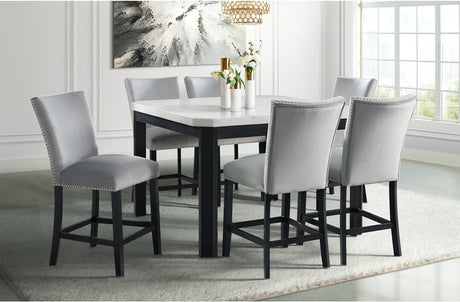 VALERY Gray Velvet 20" Wide Counter Chair