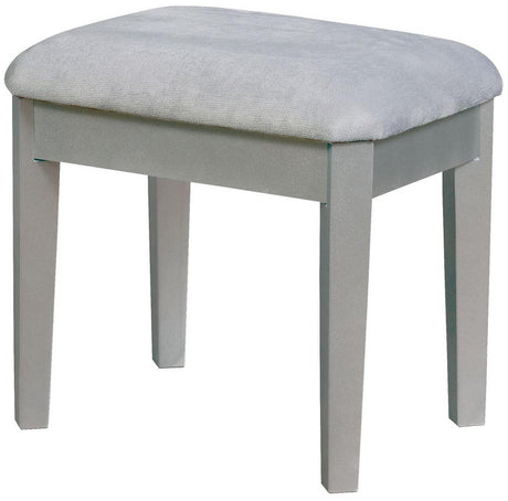 VIRGINIA Mirrored Silver 43" Wide Vanity with Stool